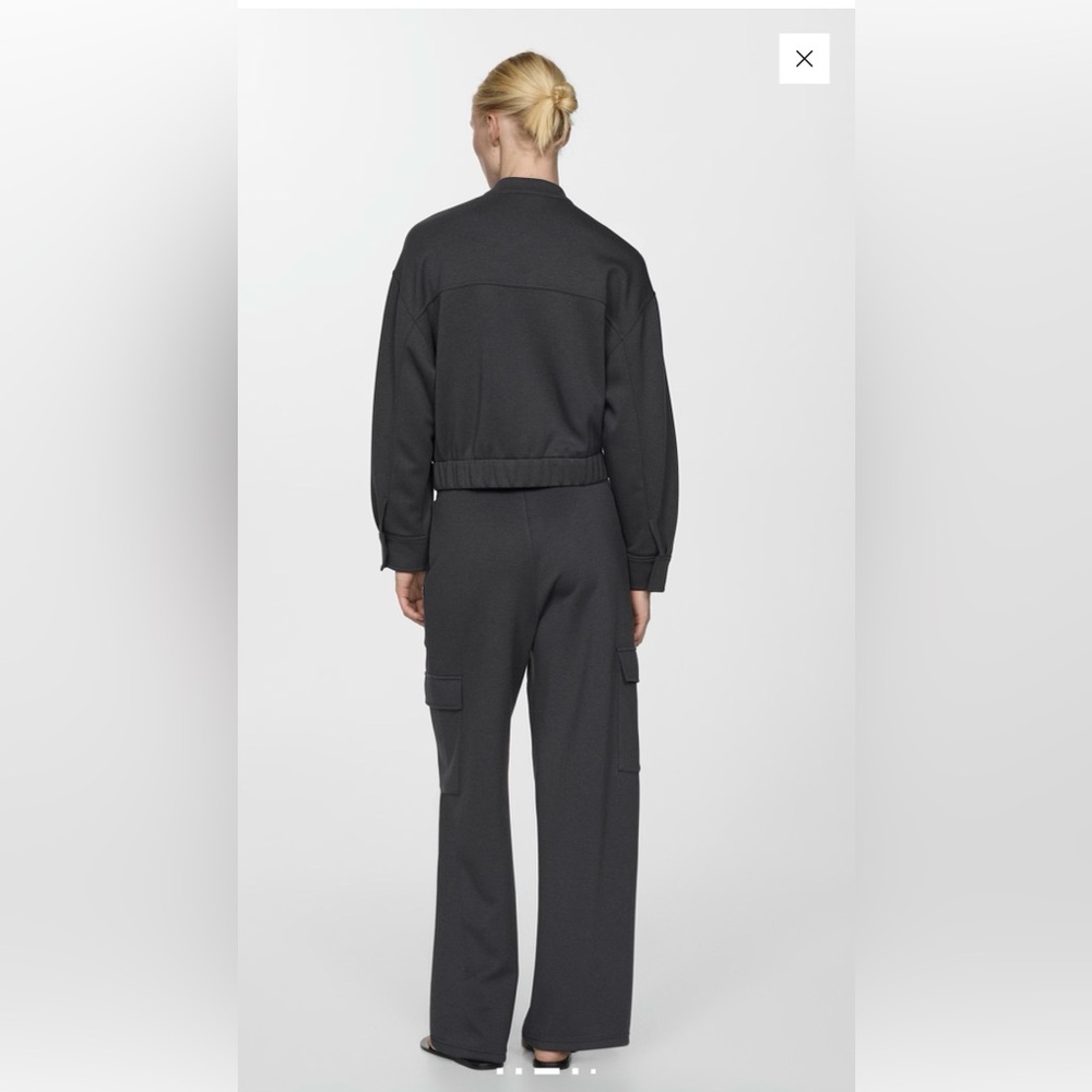 Mango Charcoal Bomber Jacket - image 3